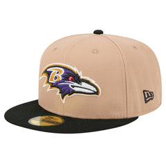 Baltimore Ravens New Era Logo Main 59FIFTY Fitted Hat Tan