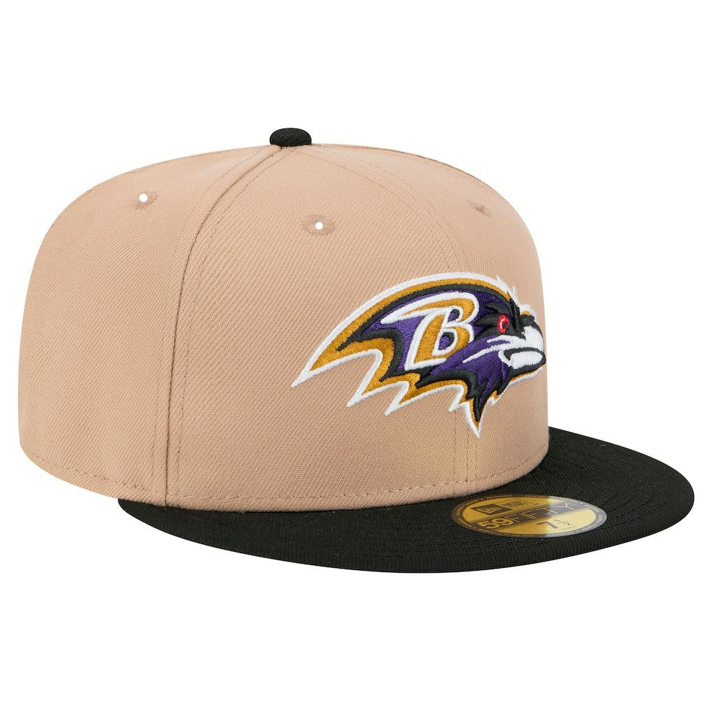 Baltimore Ravens New Era Logo Main 59FIFTY Fitted Hat Tan