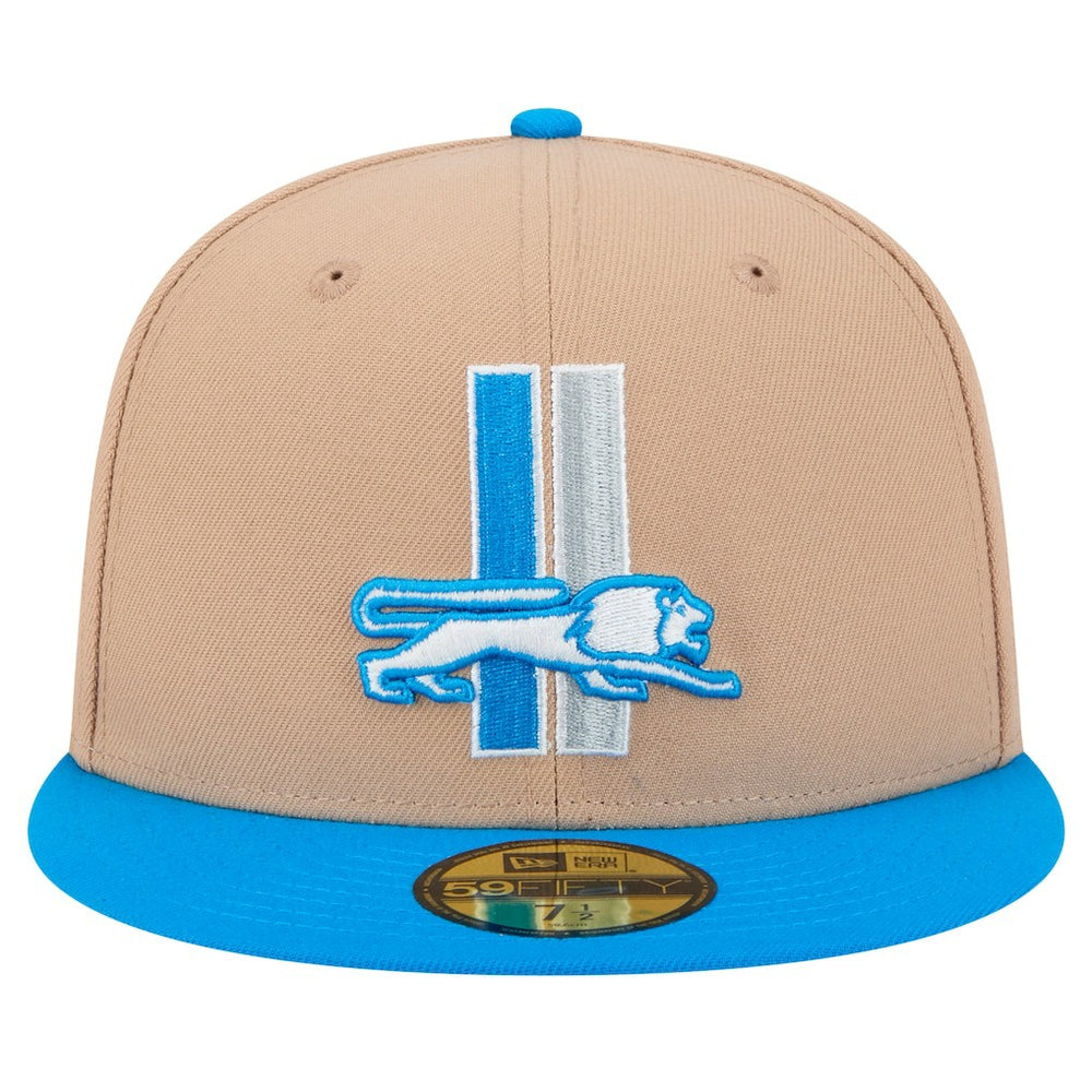 Detroit Lions New Era Throwback Logo Main 59FIFTY Fitted Hat Tan