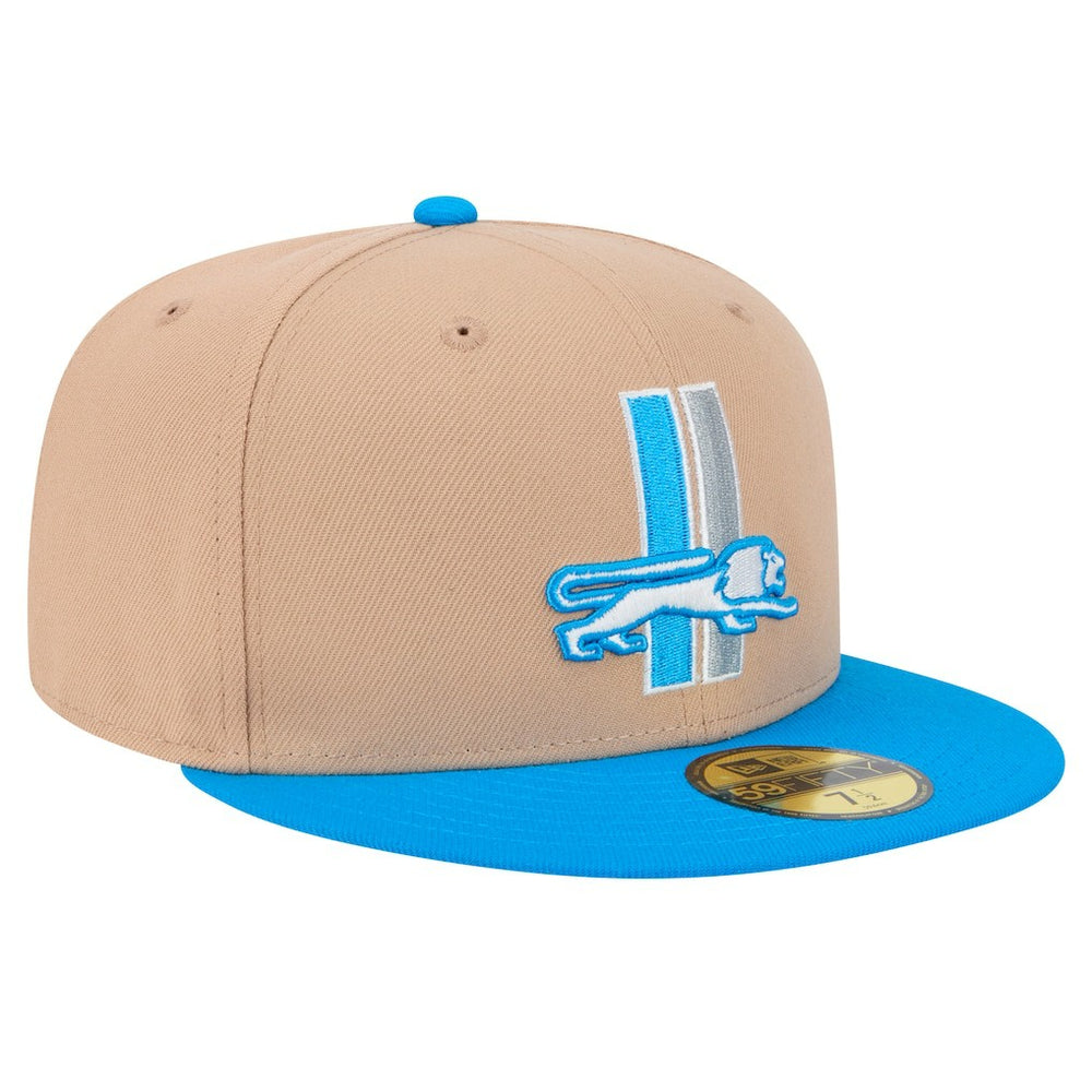 Detroit Lions New Era Throwback Logo Main 59FIFTY Fitted Hat Tan