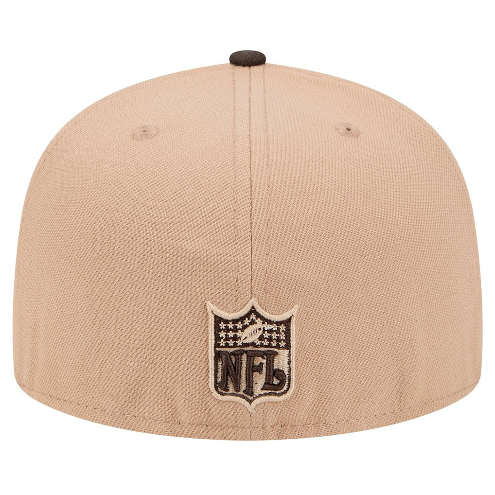 Cleveland Browns New Era Throwback Logo Main 59FIFTY Fitted Hat Tan