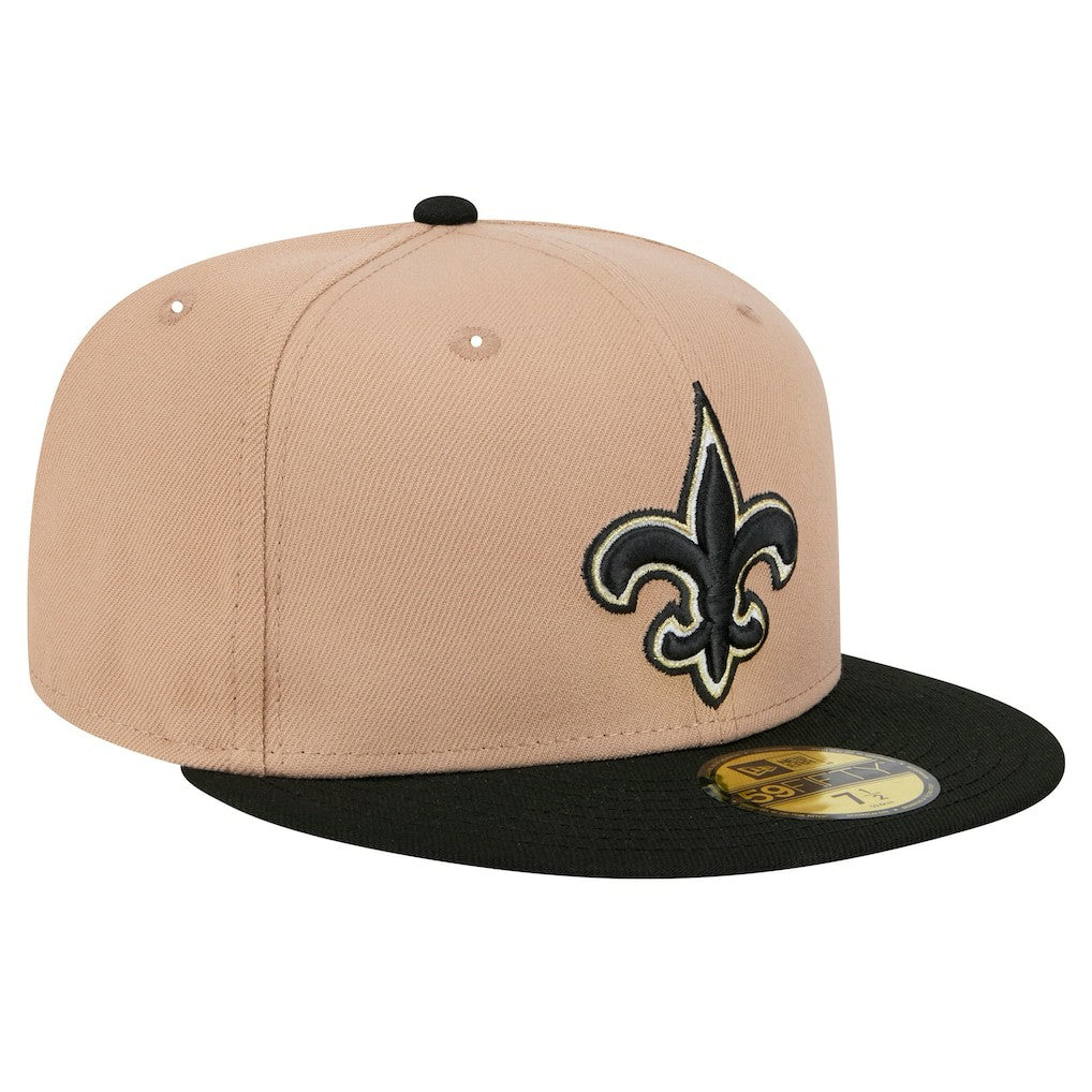 New Orleans Saints New Era Logo Main 59FIFTY Fitted Hat Tan