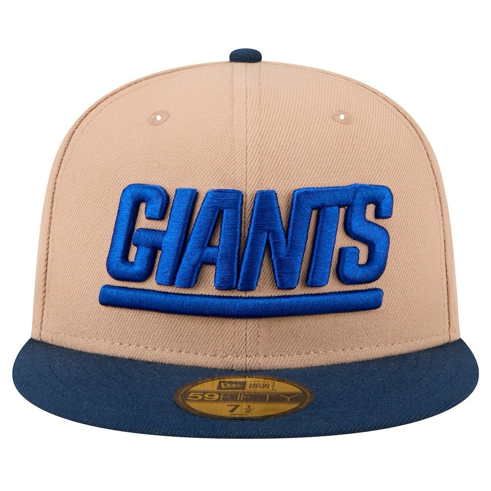 New York Giants New Era Wordmark Logo Main 59FIFTY Fitted Hat Tan