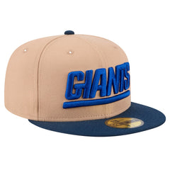 New York Giants New Era Wordmark Logo Main 59FIFTY Fitted Hat Tan