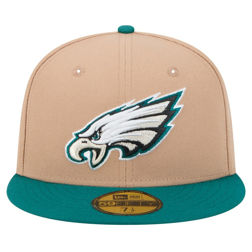 Philadelphia Eagles New Era Logo Main 59FIFTY Fitted Hat Tan