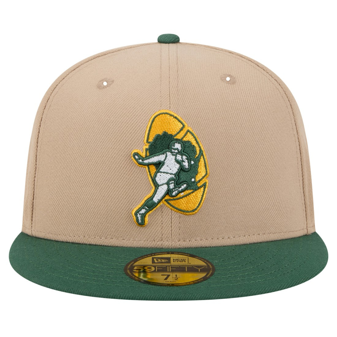Green Bay Packers New Era Throwback Logo Main 59FIFTY Fitted Hat Tan