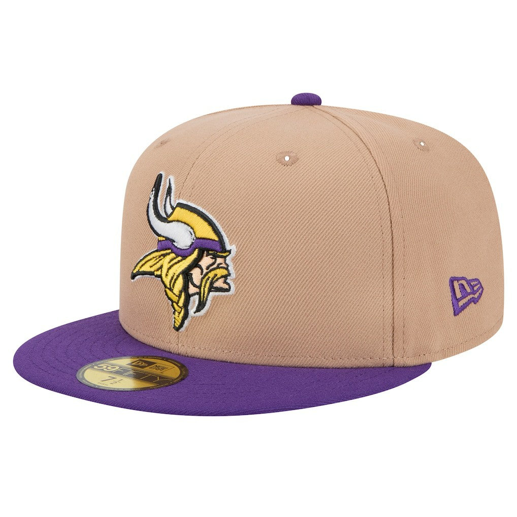 Minnesota Vikings New Era Logo Main 59FIFTY Fitted Hat Tan