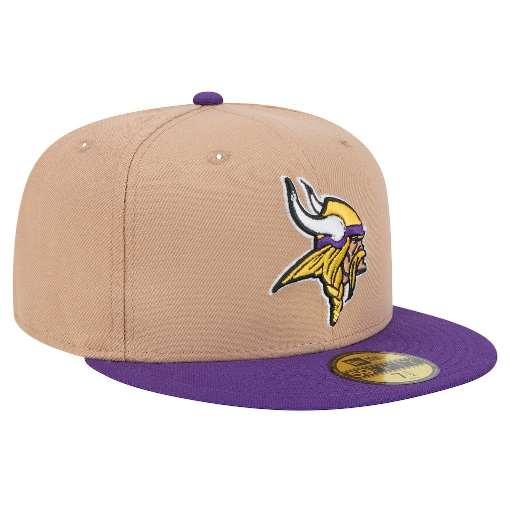 Minnesota Vikings New Era Logo Main 59FIFTY Fitted Hat Tan