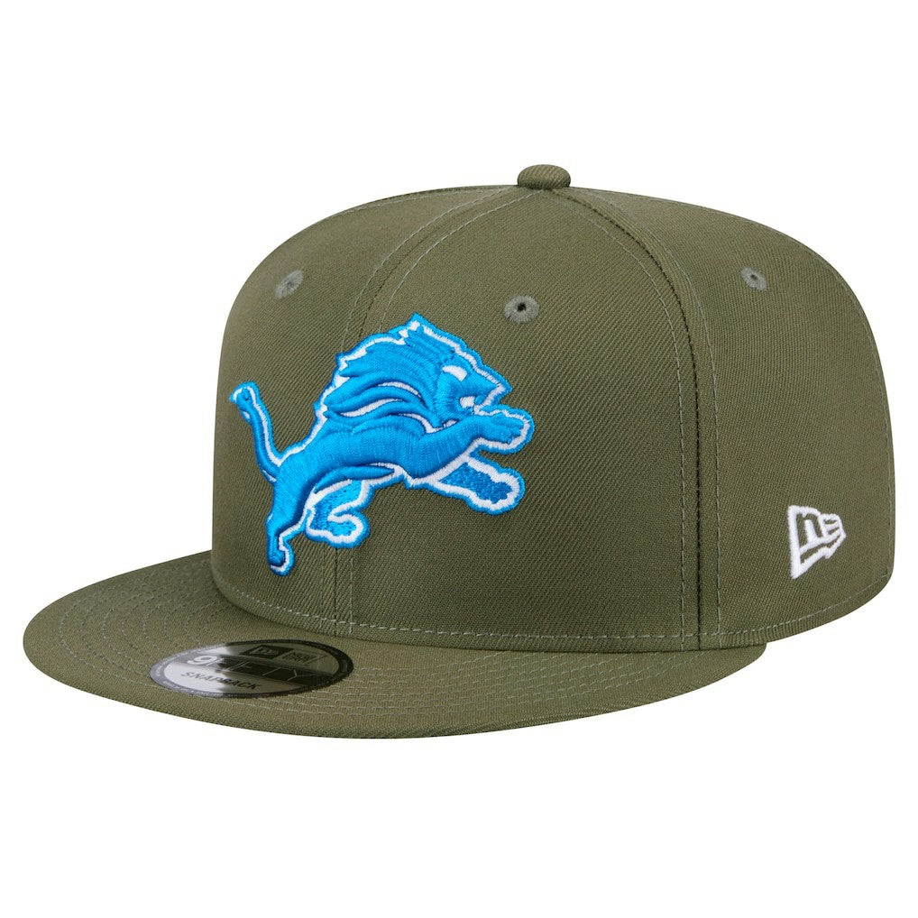 Detroit Lions New Era Main 9FIFTY Snapback Hat Olive