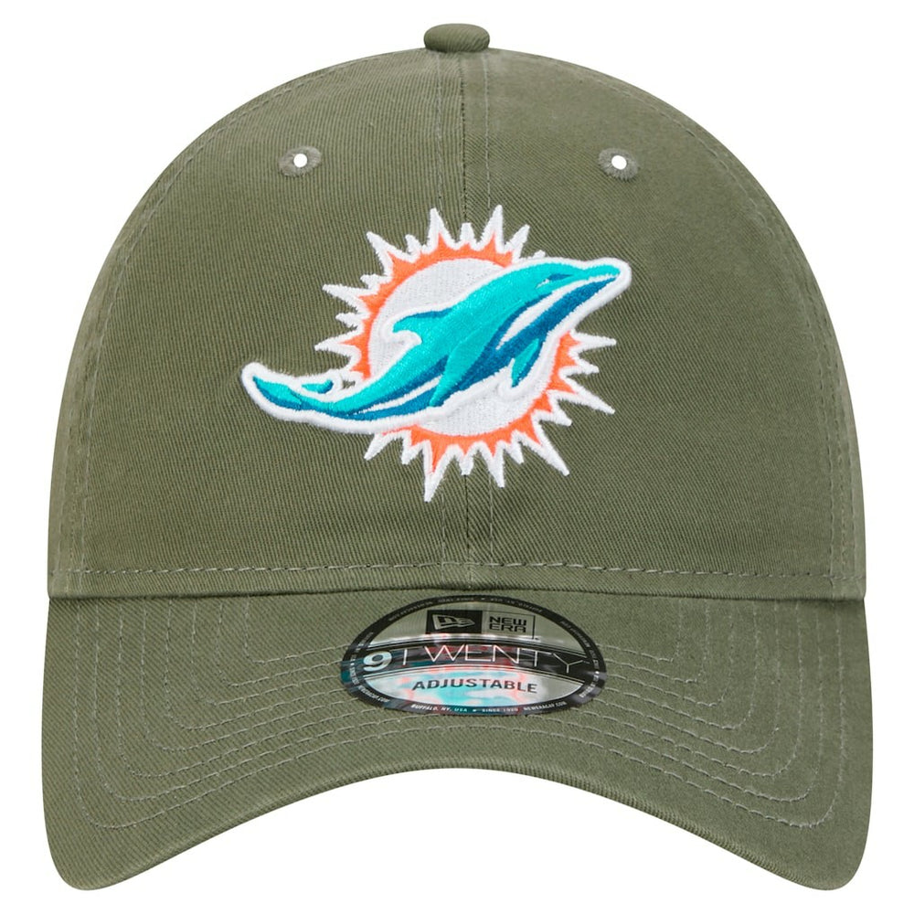 Miami Dolphins New Era Main 9TWENTY Adjustable Hat Olive