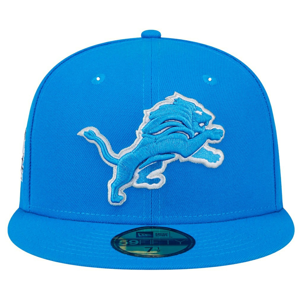 Detroit Lions New Era Main Side Patch 59FIFTY Fitted Hat Blue