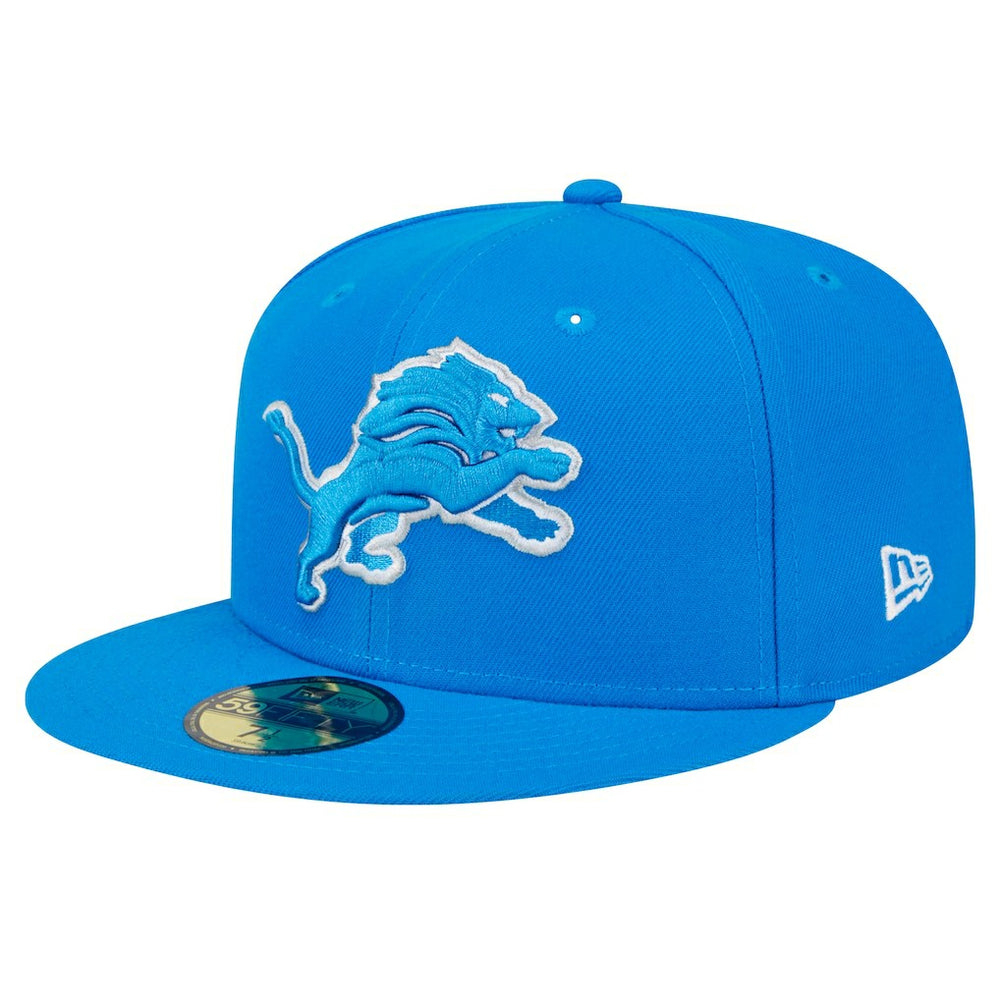 Detroit Lions New Era Main Side Patch 59FIFTY Fitted Hat Blue