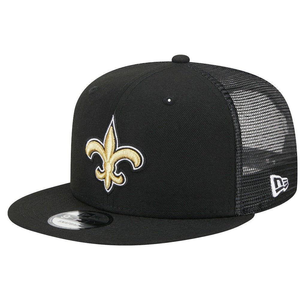 New Orleans Saints New Era Main Trucker 9FIFTY Snapback Hat Black