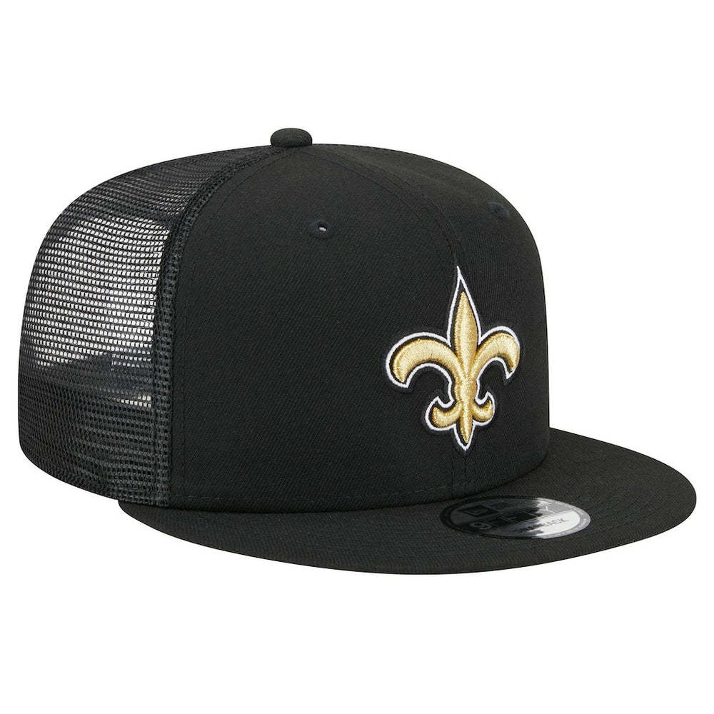 New Orleans Saints New Era Main Trucker 9FIFTY Snapback Hat Black