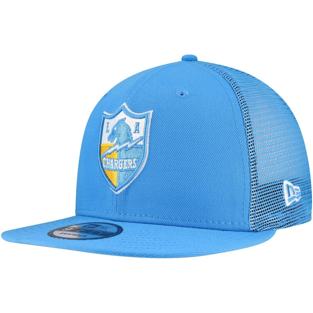 Los Angeles Chargers New Era Throwback Main Trucker 9FIFTY Snapback Hat Powder Blue