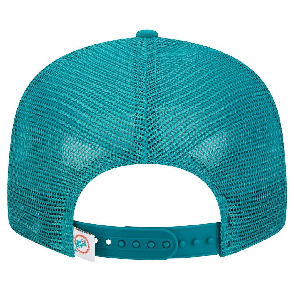 Miami Dolphins New Era Throwback Main Trucker 9FIFTY Snapback Hat Aqua