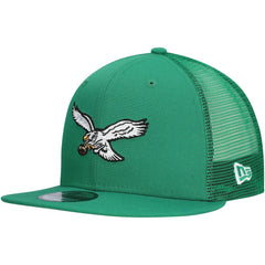 Philadelphia Eagles New Era Throwback Main Trucker 9FIFTY Snapback Hat Kelly Green