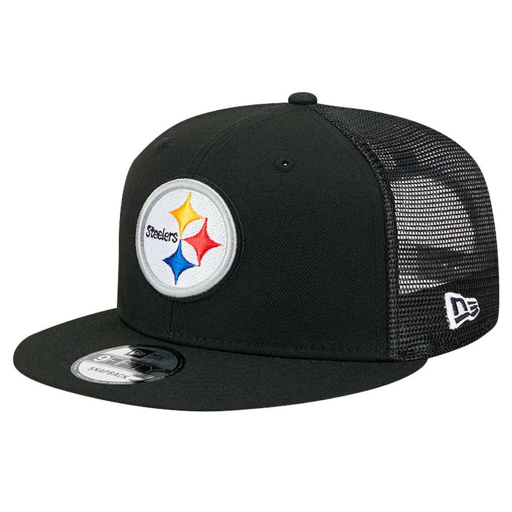 Pittsburgh Steelers New Era Main Trucker 9FIFTY Snapback Hat Black