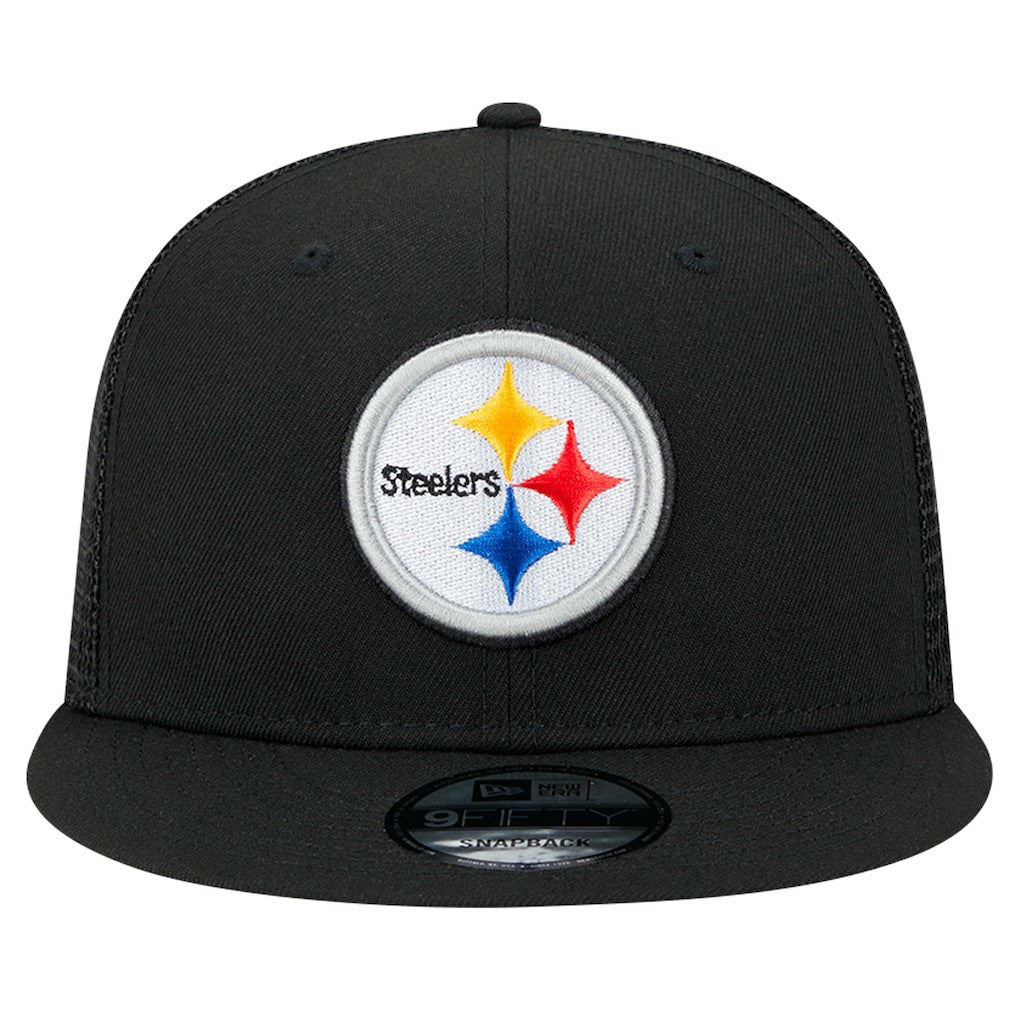 Pittsburgh Steelers New Era Main Trucker 9FIFTY Snapback Hat Black
