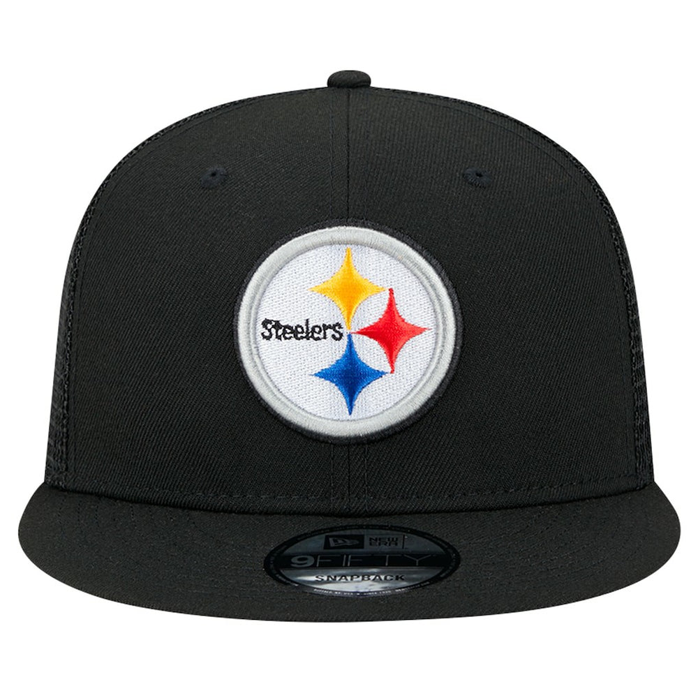 Pittsburgh Steelers New Era Main Trucker 9FIFTY Snapback Hat Black