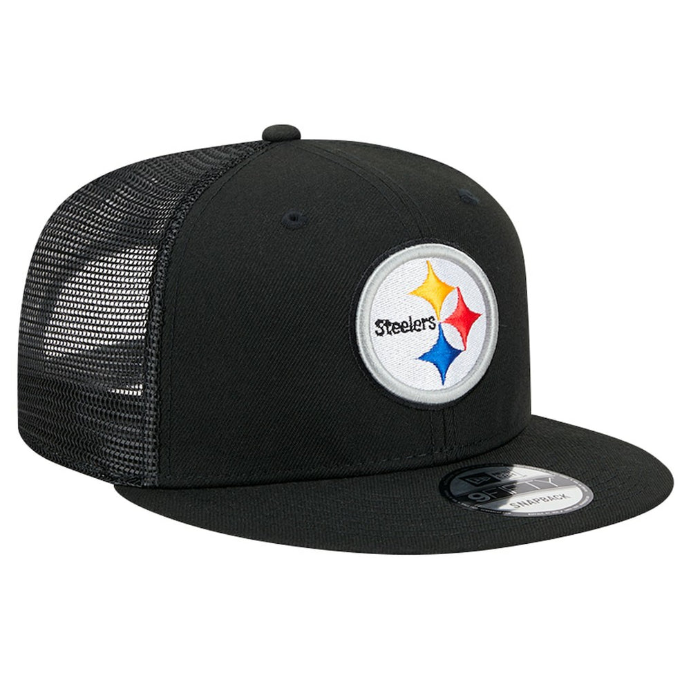 Pittsburgh Steelers New Era Main Trucker 9FIFTY Snapback Hat Black