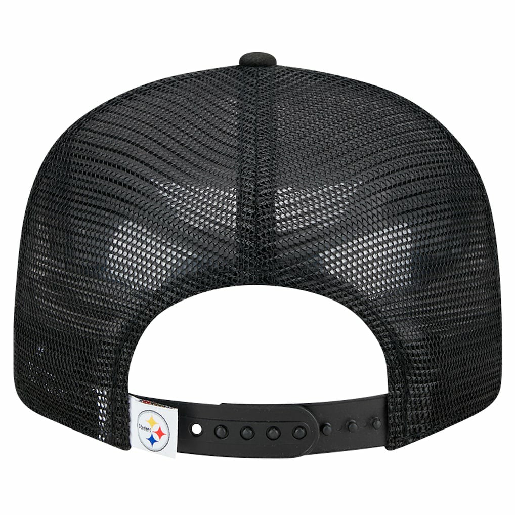 Pittsburgh Steelers New Era Main Trucker 9FIFTY Snapback Hat Black