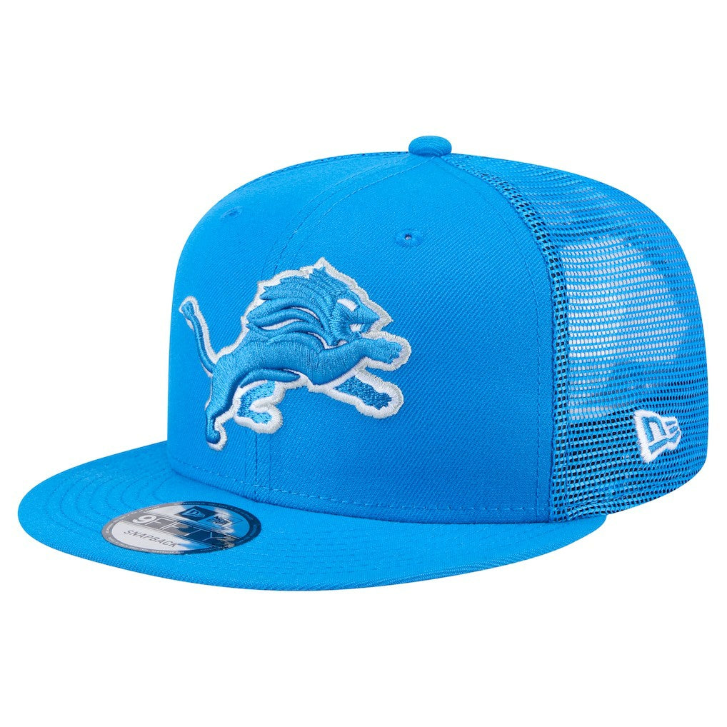 Detroit Lions New Era Main Trucker 9FIFTY Snapback Hat Blue