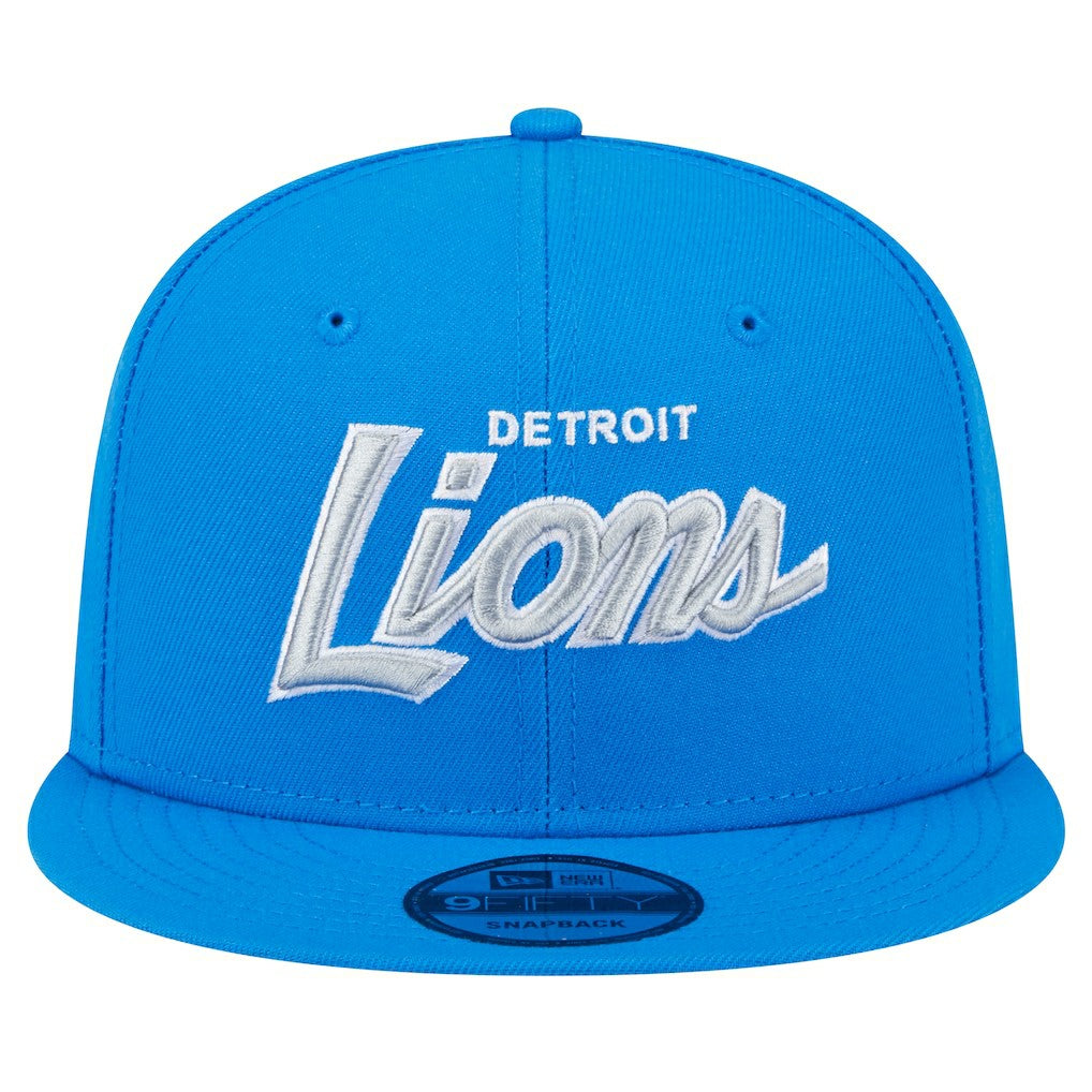 Detroit Lions New Era Main Script 9FIFTY Snapback Hat Blue