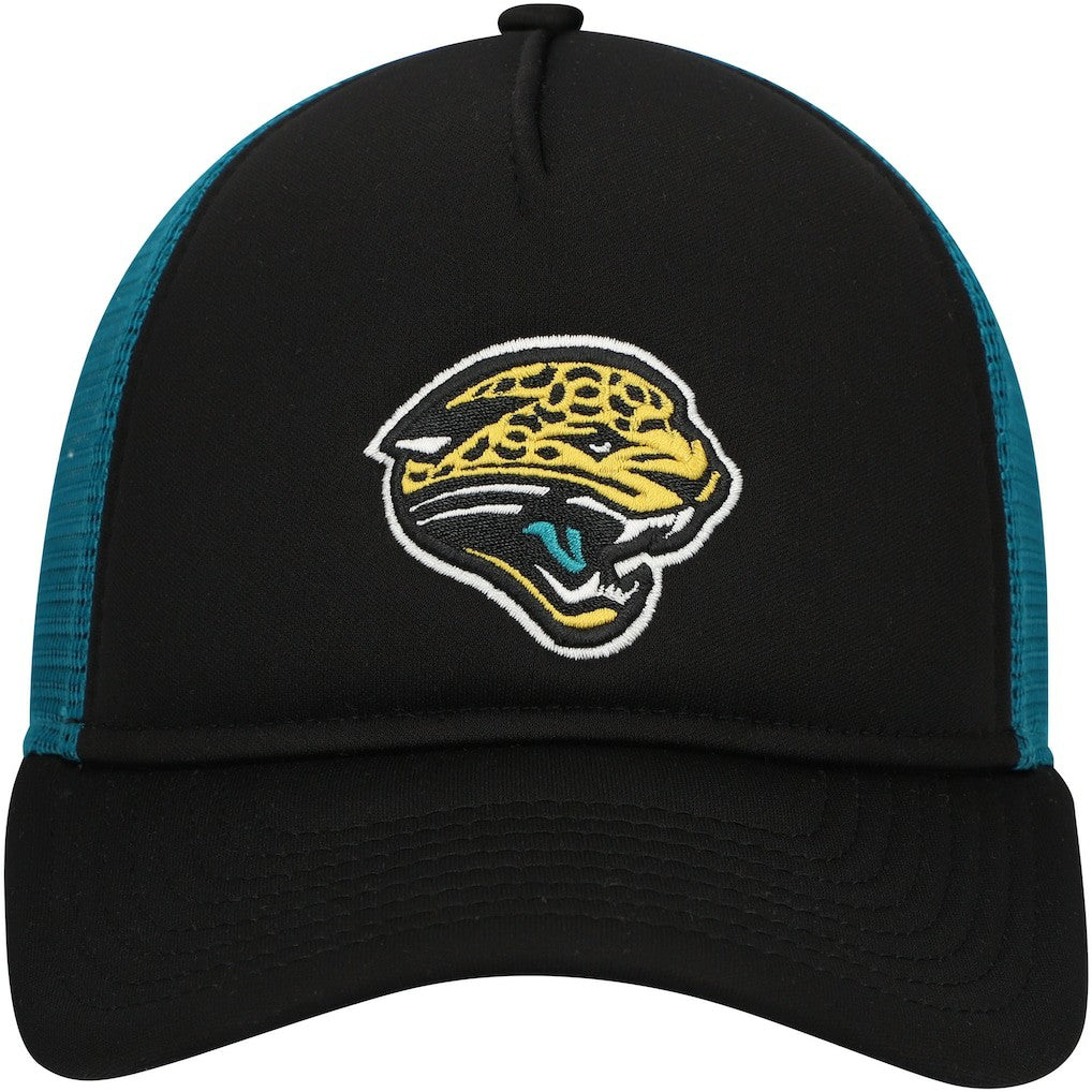 Jacksonville Jaguars New Era Youth A-Frame 9FORTY Trucker Adjustable Hat Black