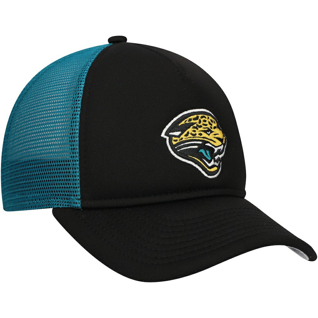 Jacksonville Jaguars New Era Youth A-Frame 9FORTY Trucker Adjustable Hat Black