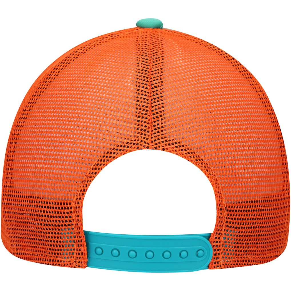 Miami Dolphins New Era Youth A-Frame 9FORTY Trucker Adjustable Hat Aqua
