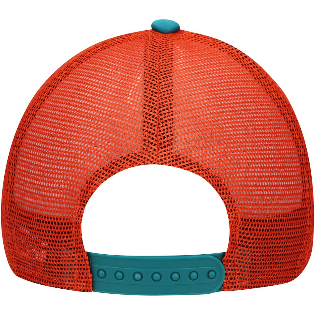 Miami Dolphins New Era Youth A-Frame 9FORTY Trucker Adjustable Hat Aqua
