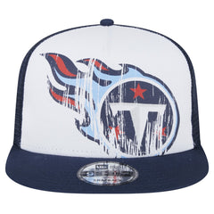 Tennessee Titans New Era Youth Distressed 9FIFTY A-Frame Snapback Hat White/Navy