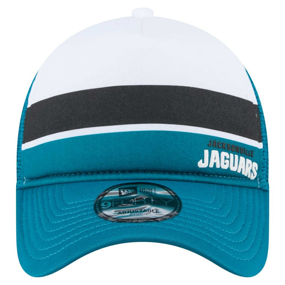 Jacksonville Jaguars New Era Youth Sport Night Color Block 9FORTY A-Frame Trucker Adjustable Hat Teal