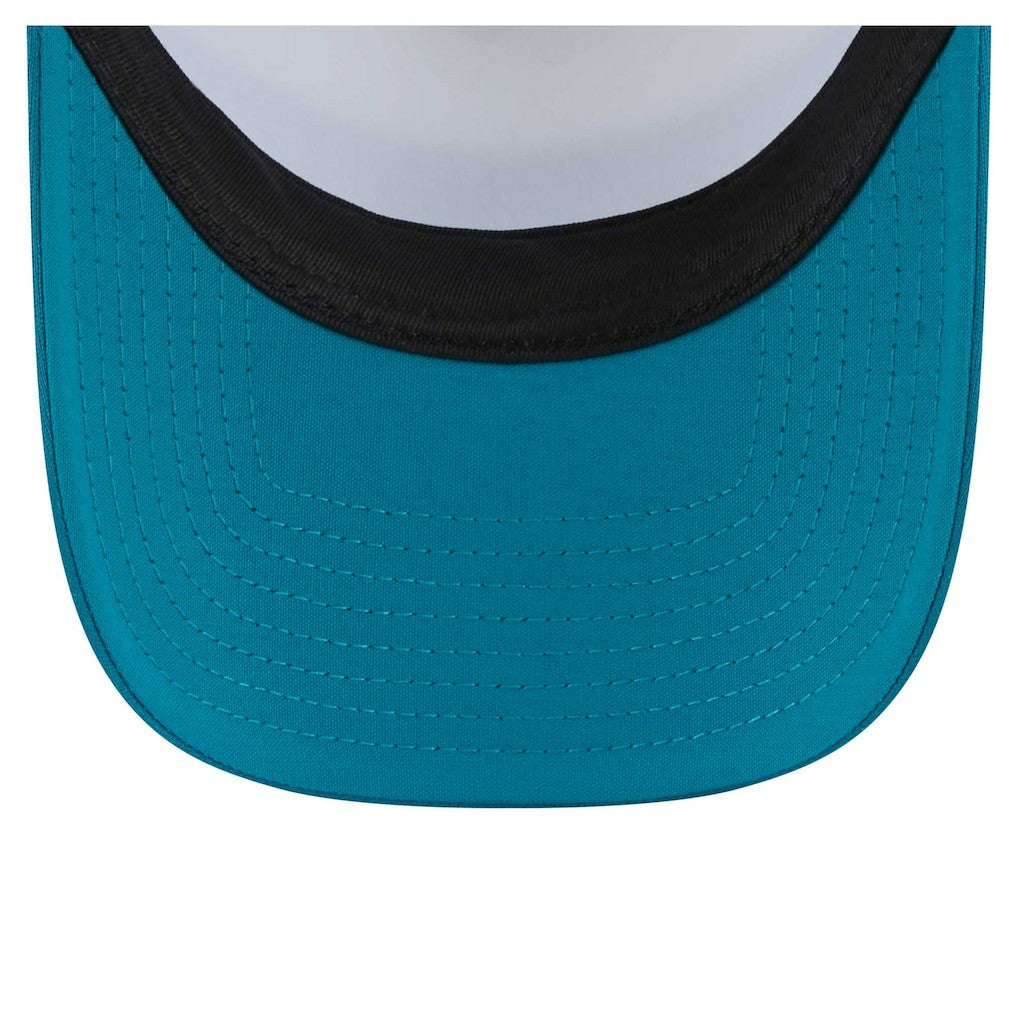 Jacksonville Jaguars New Era Youth Sport Night Color Block 9FORTY A-Frame Trucker Adjustable Hat Teal