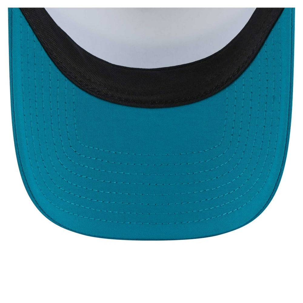 Jacksonville Jaguars New Era Youth Sport Night Color Block 9FORTY A-Frame Trucker Adjustable Hat Teal