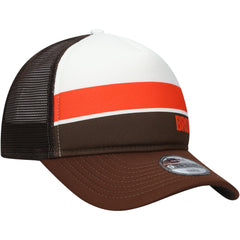 Cleveland Browns New Era Youth Sport Night Color Block 9FORTY A-Frame Trucker Adjustable Hat Brown