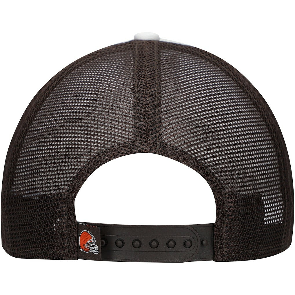 Cleveland Browns New Era Youth Sport Night Color Block 9FORTY A-Frame Trucker Adjustable Hat Brown
