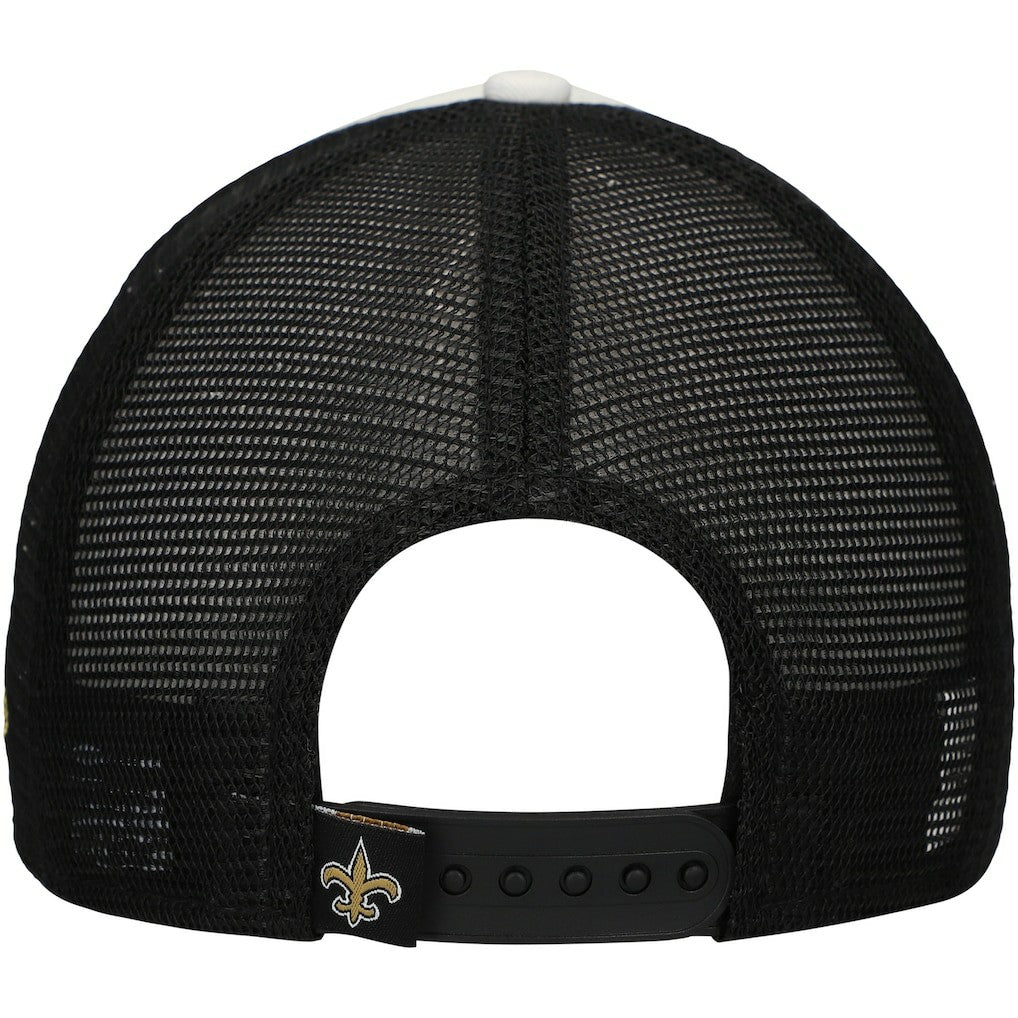 New Orleans Saints New Era Youth Sport Night Color Block 9FORTY A-Frame Trucker Adjustable Hat Black