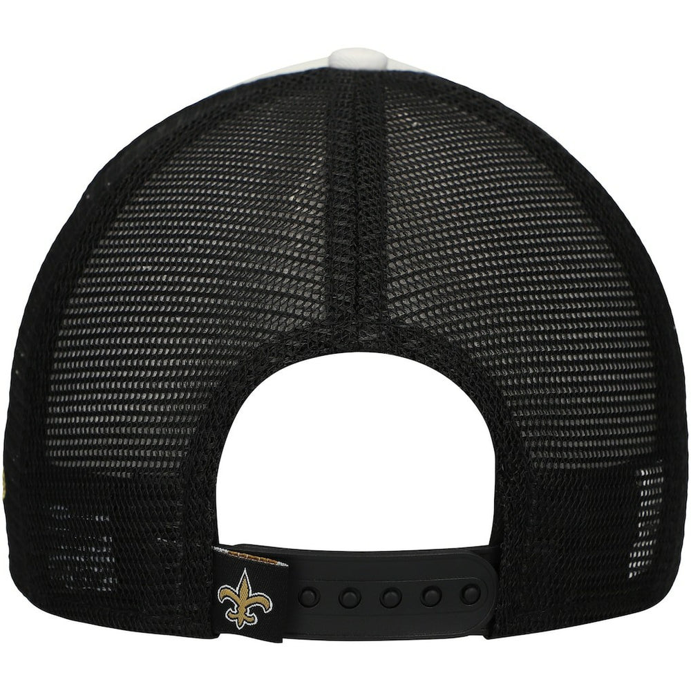 New Orleans Saints New Era Youth Sport Night Color Block 9FORTY A-Frame Trucker Adjustable Hat Black