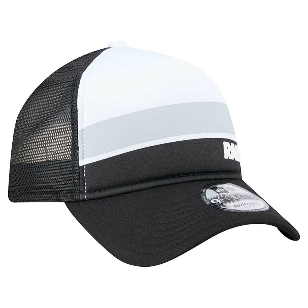 Las Vegas Raiders New Era Youth Sport Night Color Block 9FORTY A-Frame Trucker Adjustable Hat Black