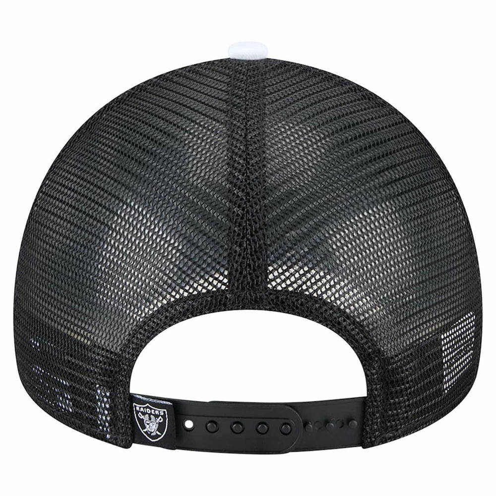 Las Vegas Raiders New Era Youth Sport Night Color Block 9FORTY A-Frame Trucker Adjustable Hat Black