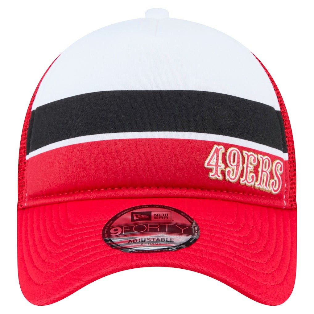 San Francisco 49ers New Era Youth Sport Night Color Block 9FORTY A-Frame Trucker Adjustable Hat Scarlet