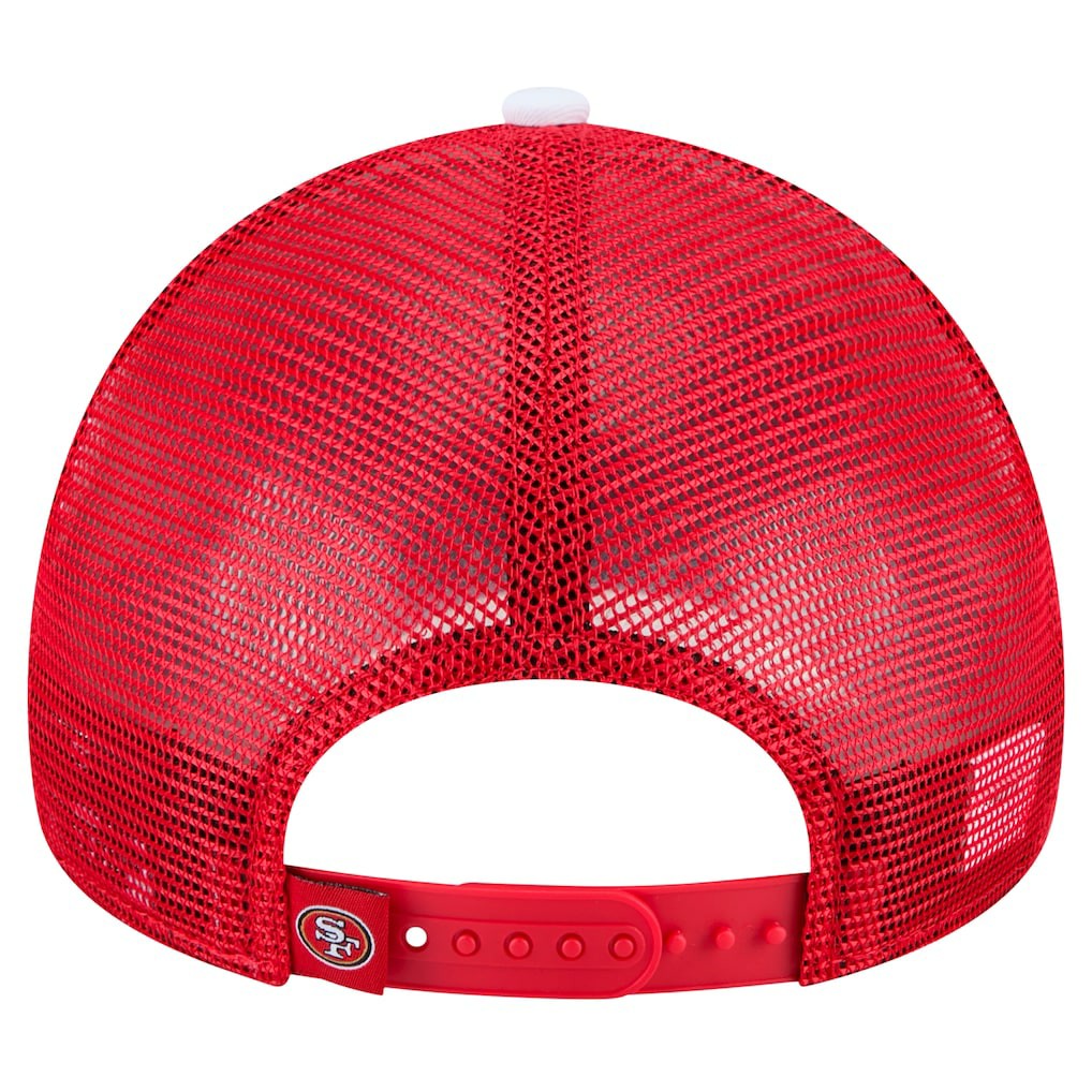 San Francisco 49ers New Era Youth Sport Night Color Block 9FORTY A-Frame Trucker Adjustable Hat Scarlet