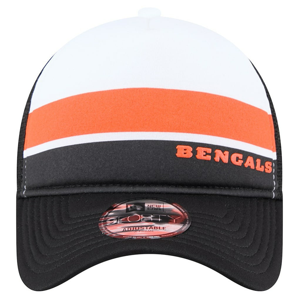 Cincinnati Bengals New Era Preschool Sport Night Color Block 9FORTY A-Frame Trucker Adjustable Hat Black