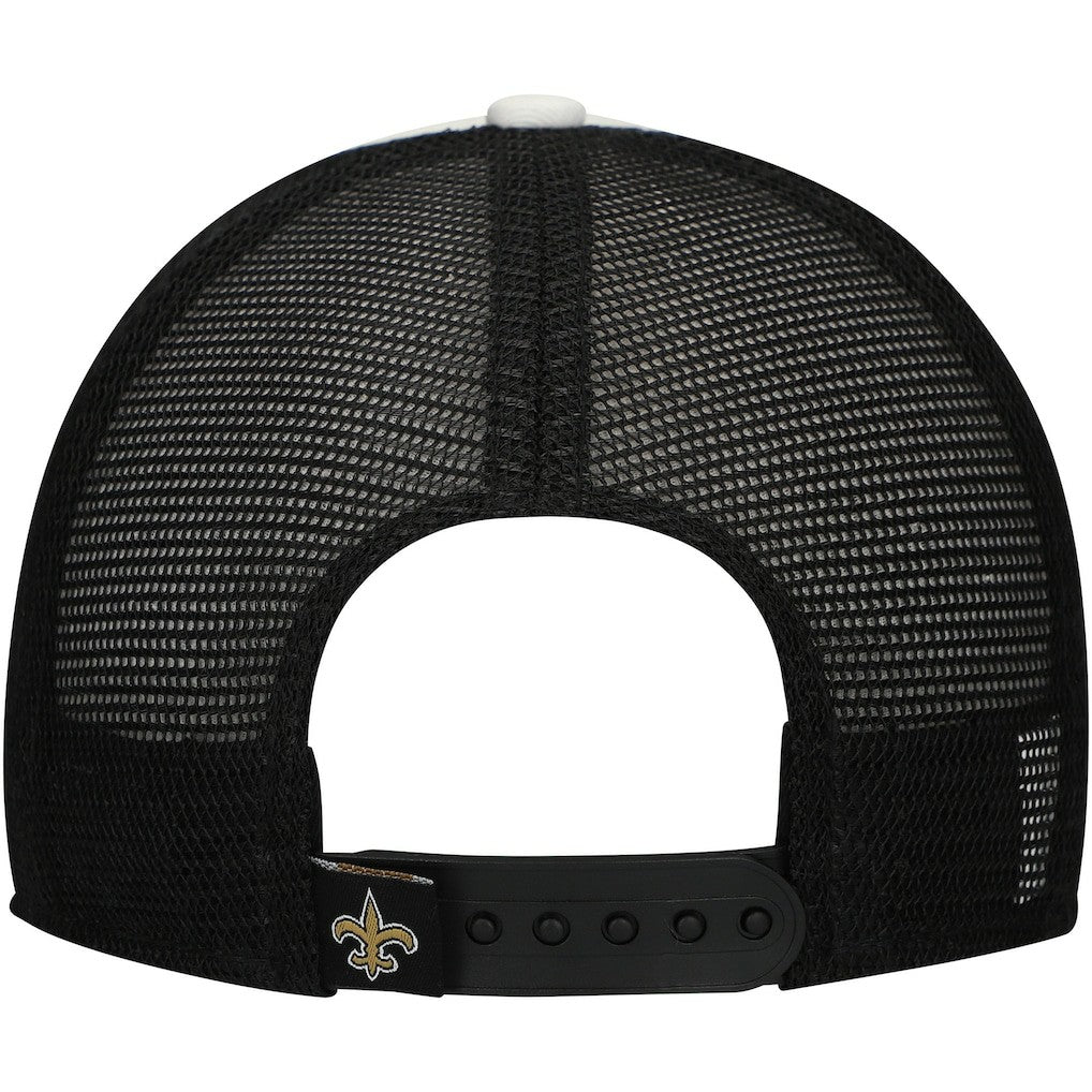 New Orleans Saints New Era Preschool Sport Night Color Block 9FORTY A-Frame Trucker Adjustable Hat Black