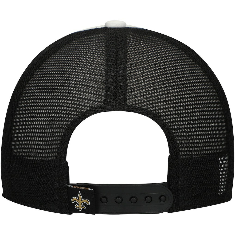New Orleans Saints New Era Preschool Sport Night Color Block 9FORTY A-Frame Trucker Adjustable Hat Black