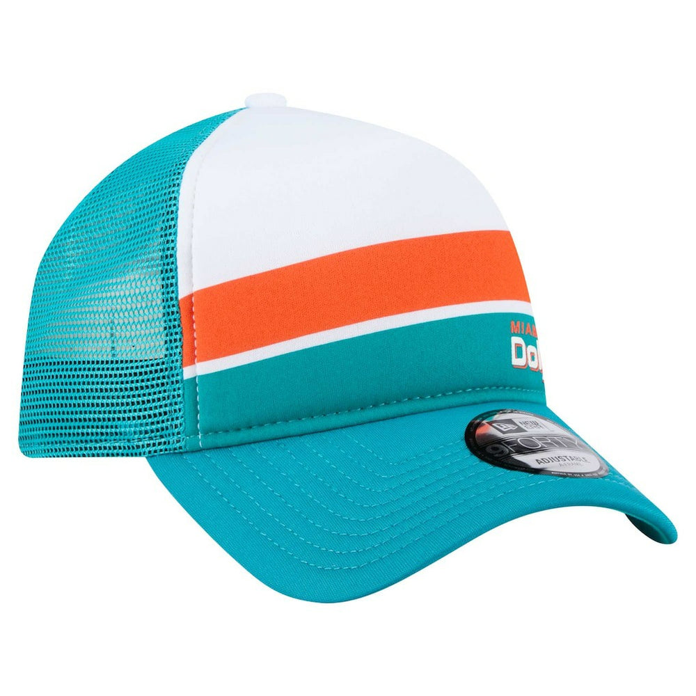 Miami Dolphins New Era Preschool Sport Night Color Block 9FORTY A-Frame Trucker Adjustable Hat Aqua