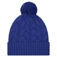 New York Giants New Era Girls Youth Cabled Cuffed Knit Hat with Pom Royal
