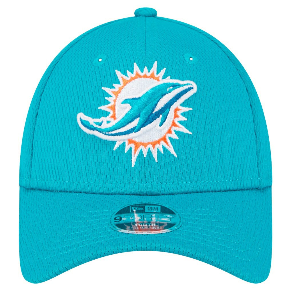 Miami Dolphins New Era Preschool Main 9FORTY Adjustable Hat Aqua